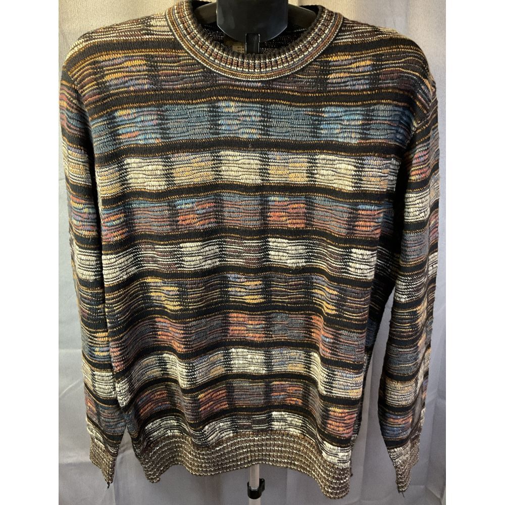 Vintage Norm‎ Thompson Sweater Mens Large 3D Textured Knit Coogi Style